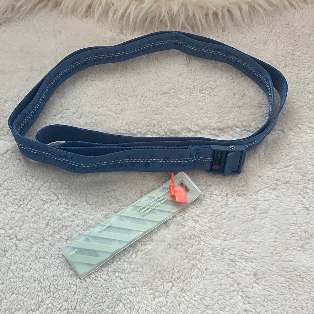 Off White Mini Industrial Blue Belt with Tag